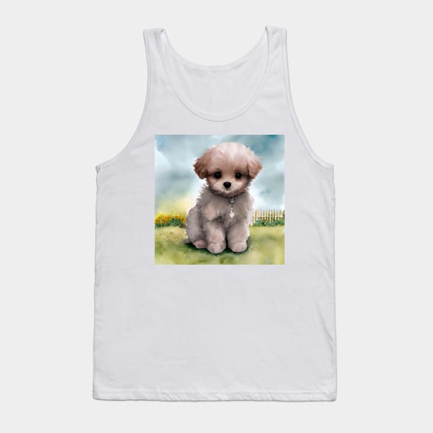 Cute Maltipoo Puppy Art 3 Tank Top by cutiepeaupies